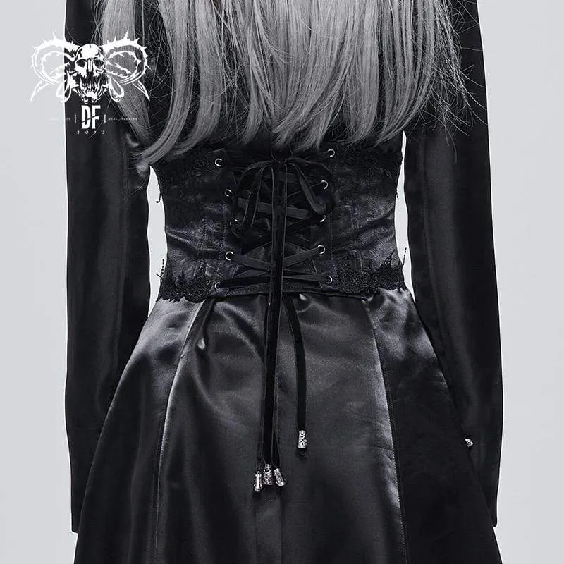 Gothic Floral Riemchen-Unterbrustkorsett für Damen