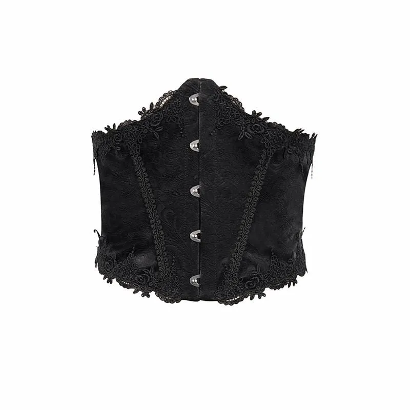 Gothic Floral Riemchen-Unterbrustkorsett für Damen