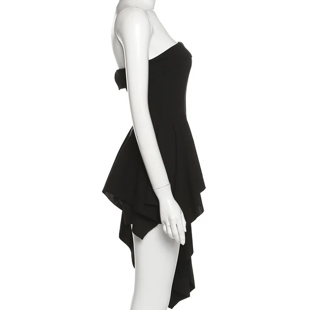 Damen Punk Kleid mit unregelmäßigem Saum