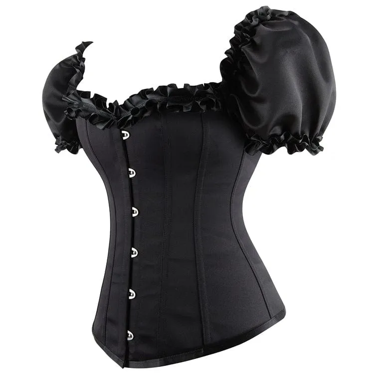 Damen Gothic Vintage Vollbrustkorsett mit Puffärmeln