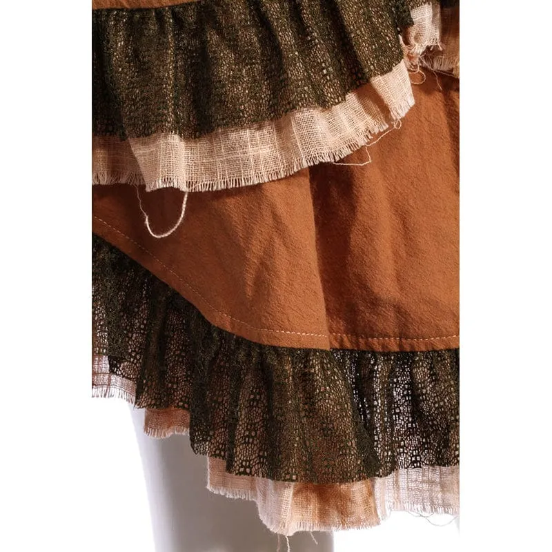 Unregelmäßig geschichteter, gekräuselter Steampunk-Rock für Damen