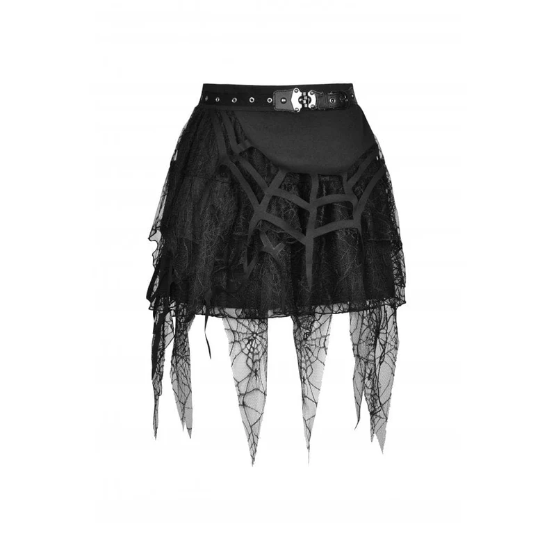 Kurzer Rock aus zerrissenem Mesh für Damen