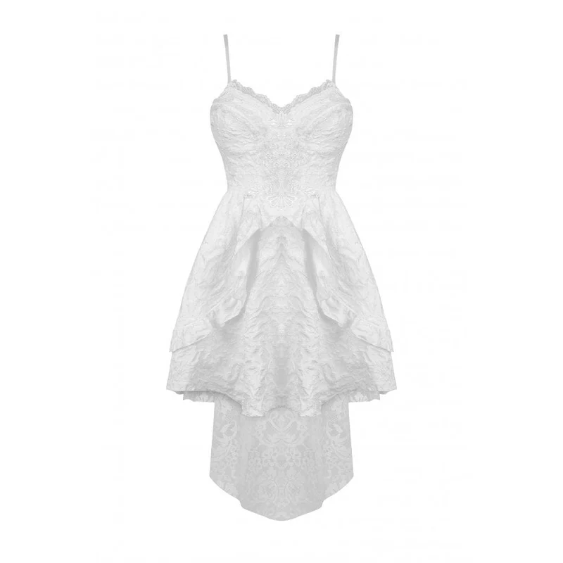 Gothic-Blumen-Slipkleid mit asymmetrischem Saum und mehrlagigem Jacquard-Muster für Damen, auch als Brautkleid oder Abschlusskleid geeignet
