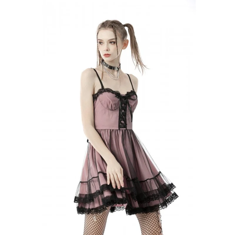 Damen Lolita Pink Mehrlagiges Unterkleid Abschlusskleid