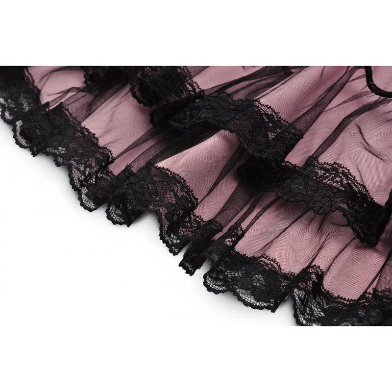 Damen Lolita Pink Mehrlagiges Unterkleid Abschlusskleid