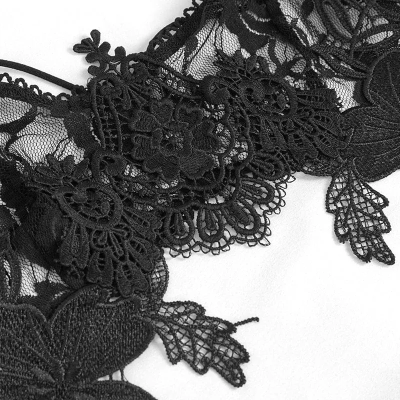 Gothic Sexy Häkel-BH-Dessous-Set für Damen