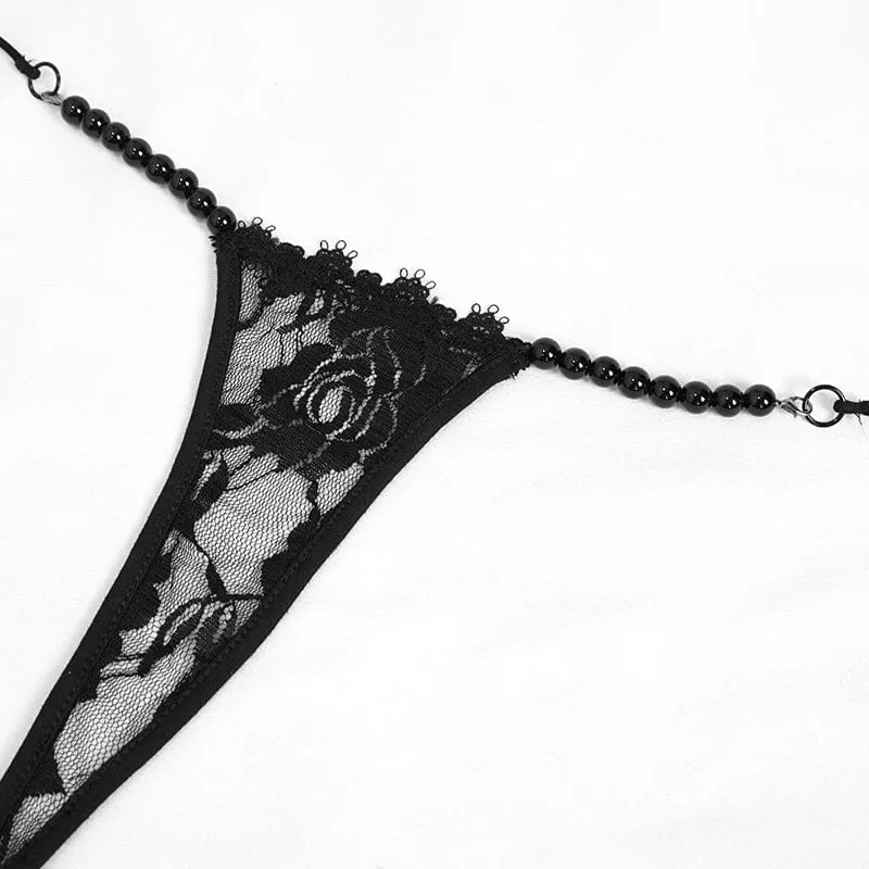 Gothic Sexy Häkel-BH-Dessous-Set für Damen