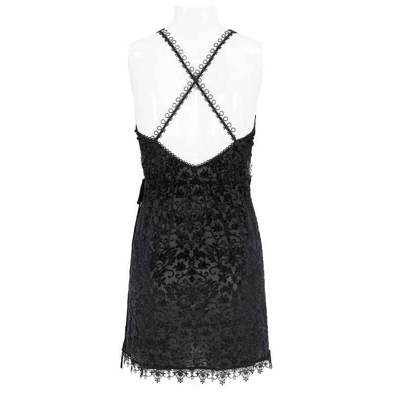Gothic-Nachthemd mit floraler Spitze für Damen