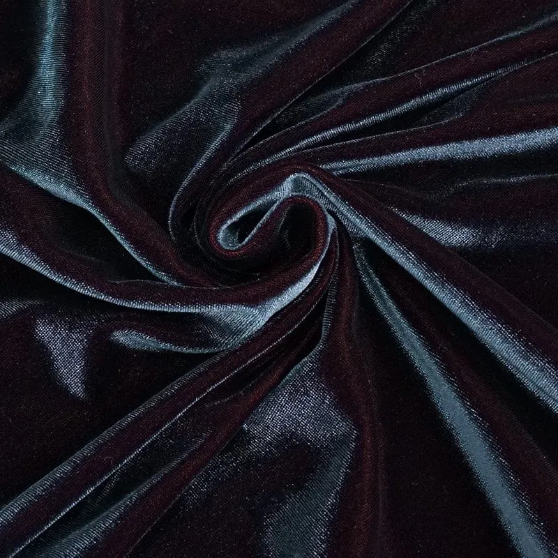 Gothic-Schlaghose aus Samt mit seitlichem Reißverschluss und seitlichem Ausschnitt für Damen
