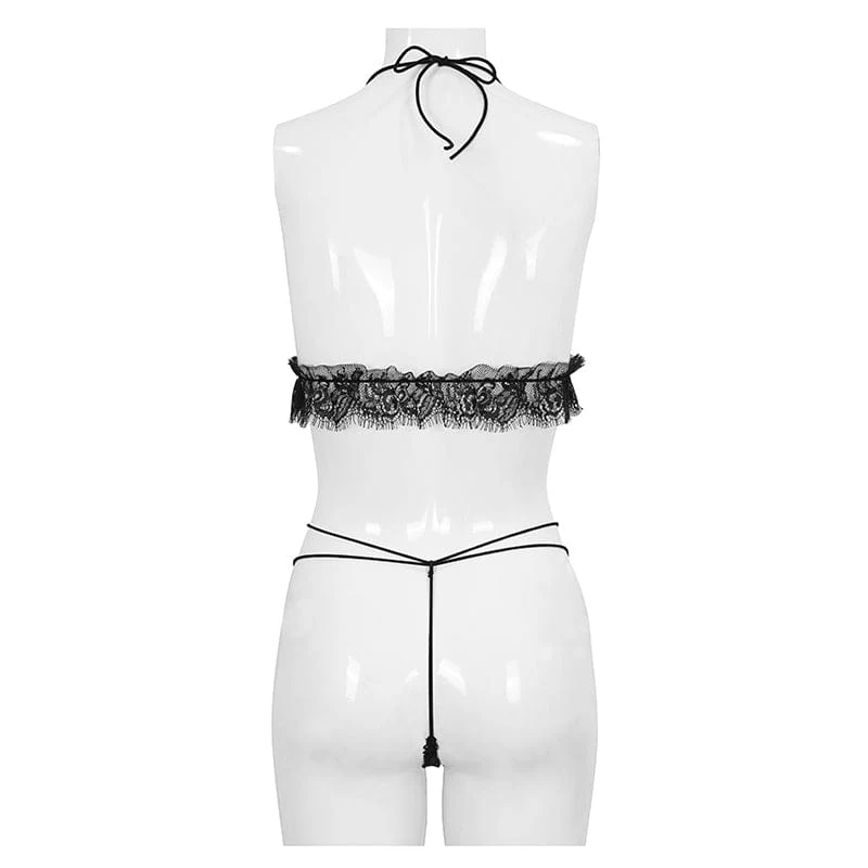 Gothic Sexy Spitzen-BH-Dessous-Set für Damen