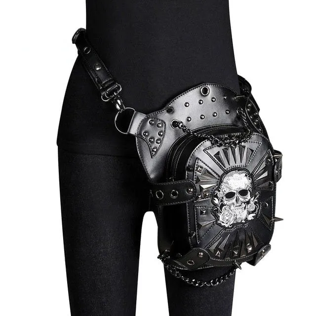 Steampunk Totenkopf angekettet Außentasche