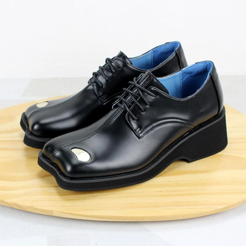 Damen Gothic Punk Lace-up Wedge Loafers Schuhe