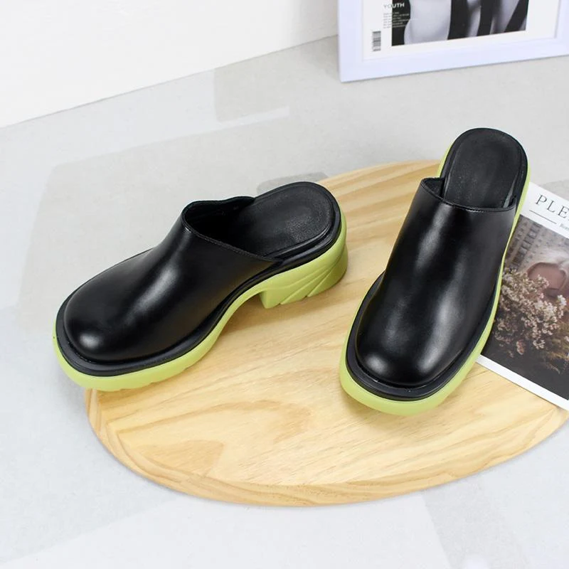 Gothic Punk Wedge Pantoletten für Damen