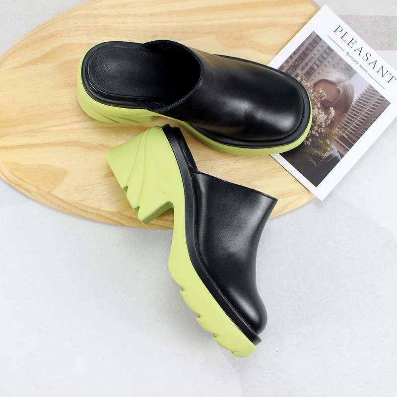 Gothic Punk Wedge Pantoletten für Damen
