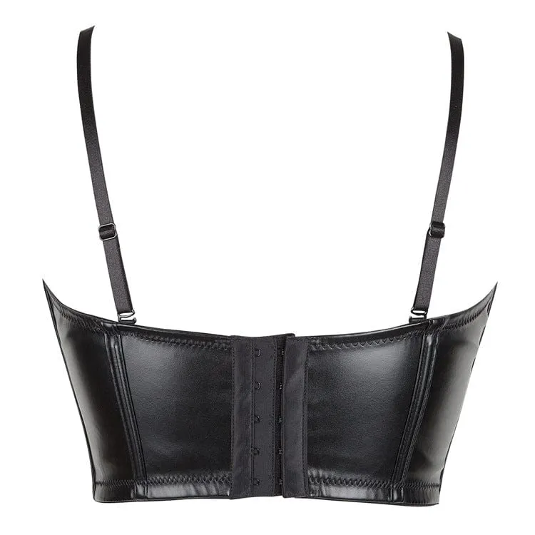 Damen Punk Kunstleder Bustier