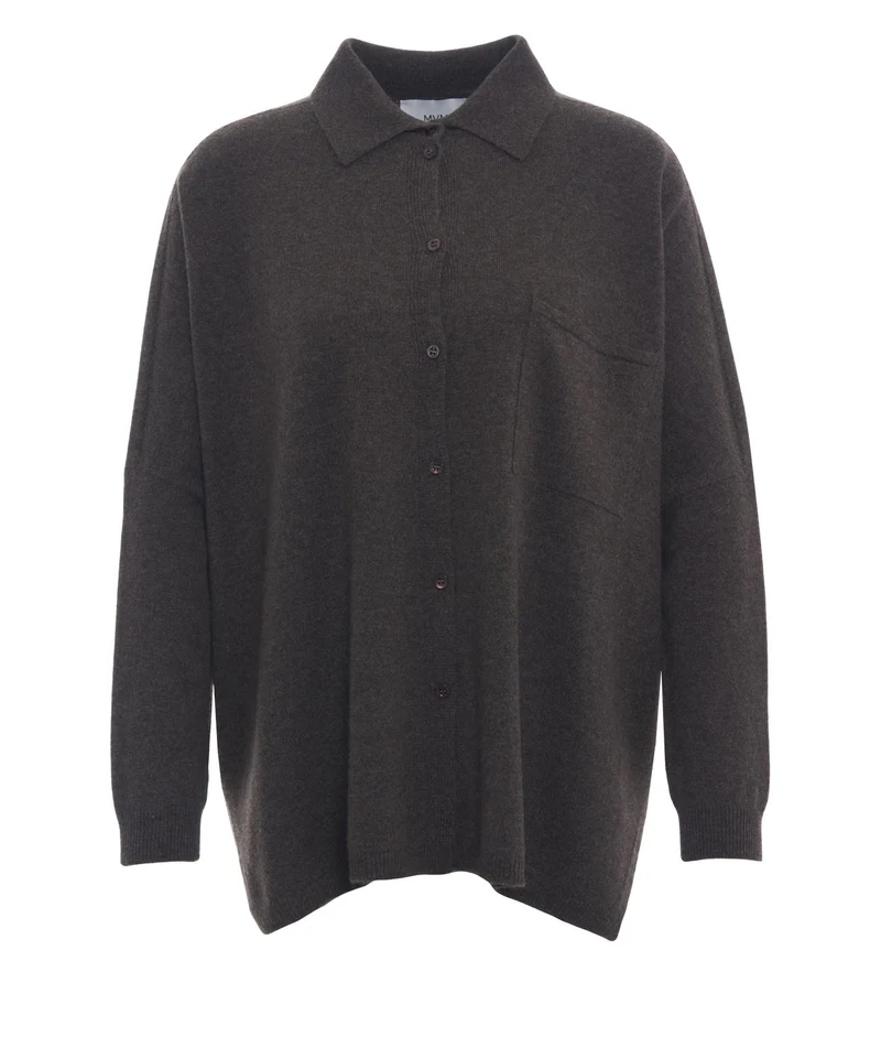 Camicia in maglia di cashmere