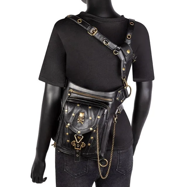 Steampunk-Schädel-Netztasche