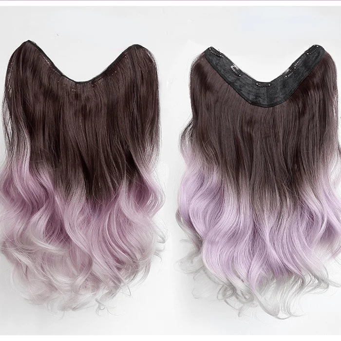 Double Color Deep Wave Synthetics Haarverlängerung für Damen
