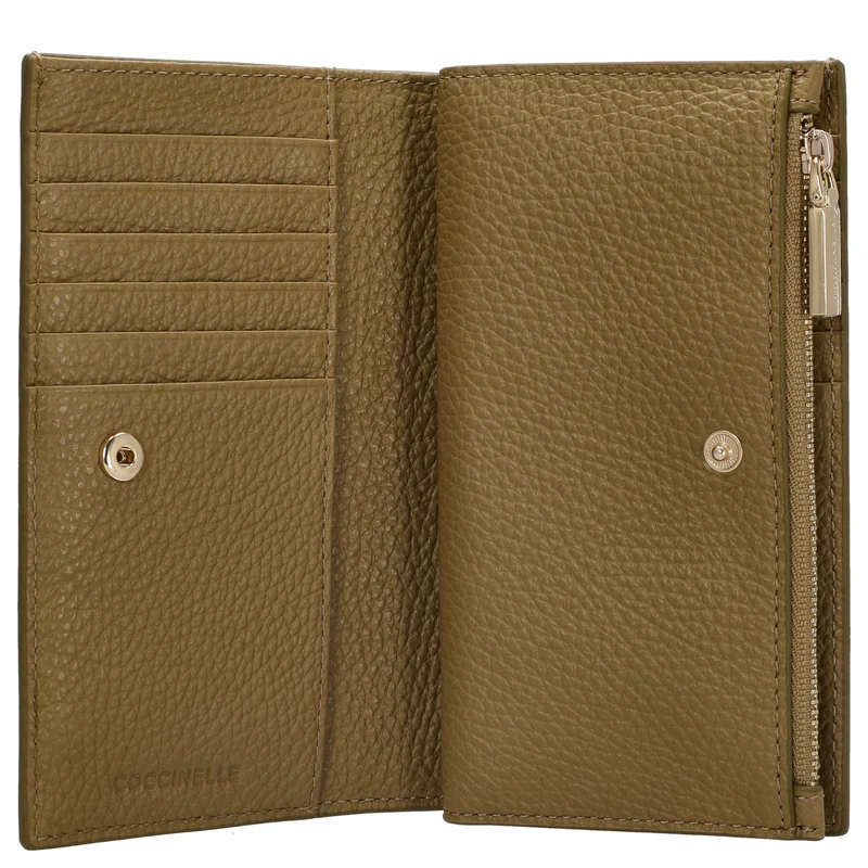 Coccinelle Metallic Soft - Cartera 12cc 16 cm (seagrass)