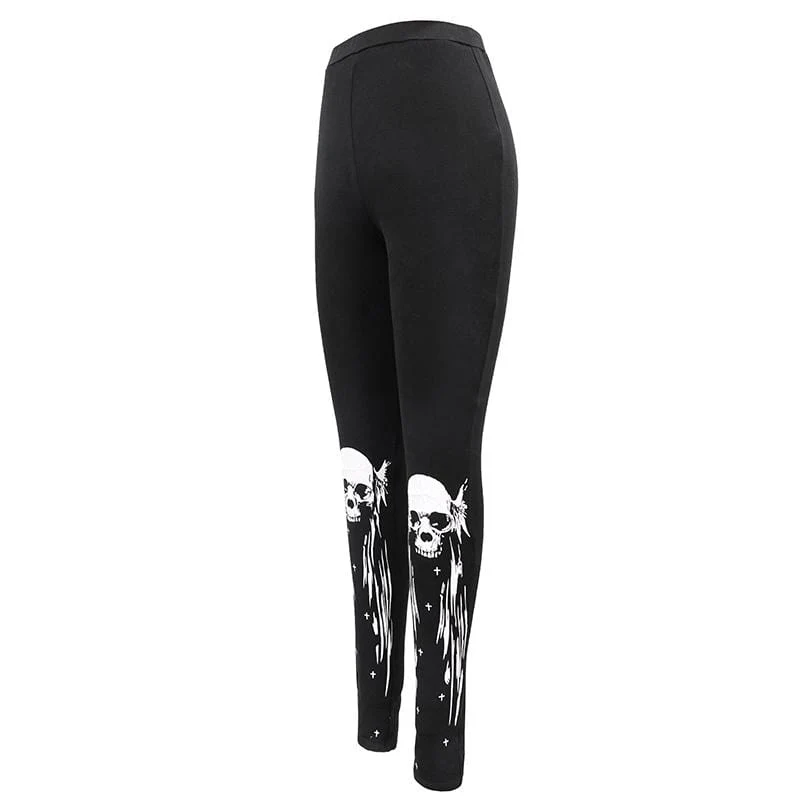 Damen Gothic Punk Skull Leggings