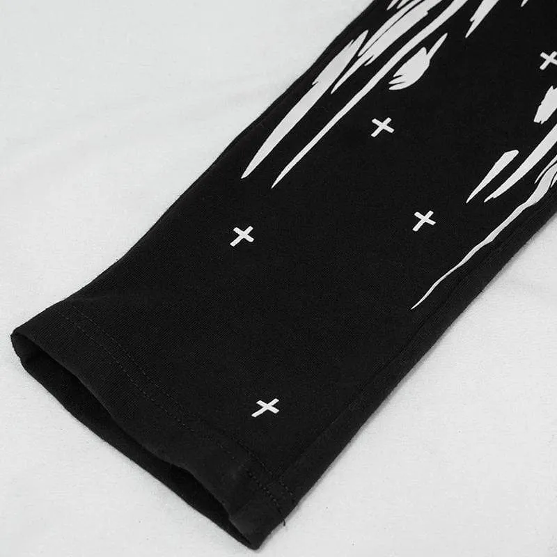 Damen Gothic Punk Skull Leggings