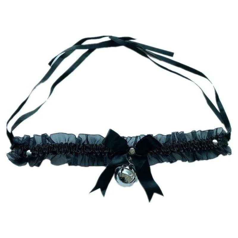 Frauen Lolita Cute Bowknot Bell Lace Choker