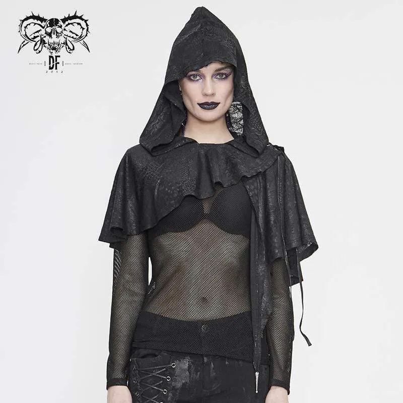 Frauen Gothic Punk Asymmetrical Short Hooded Cape