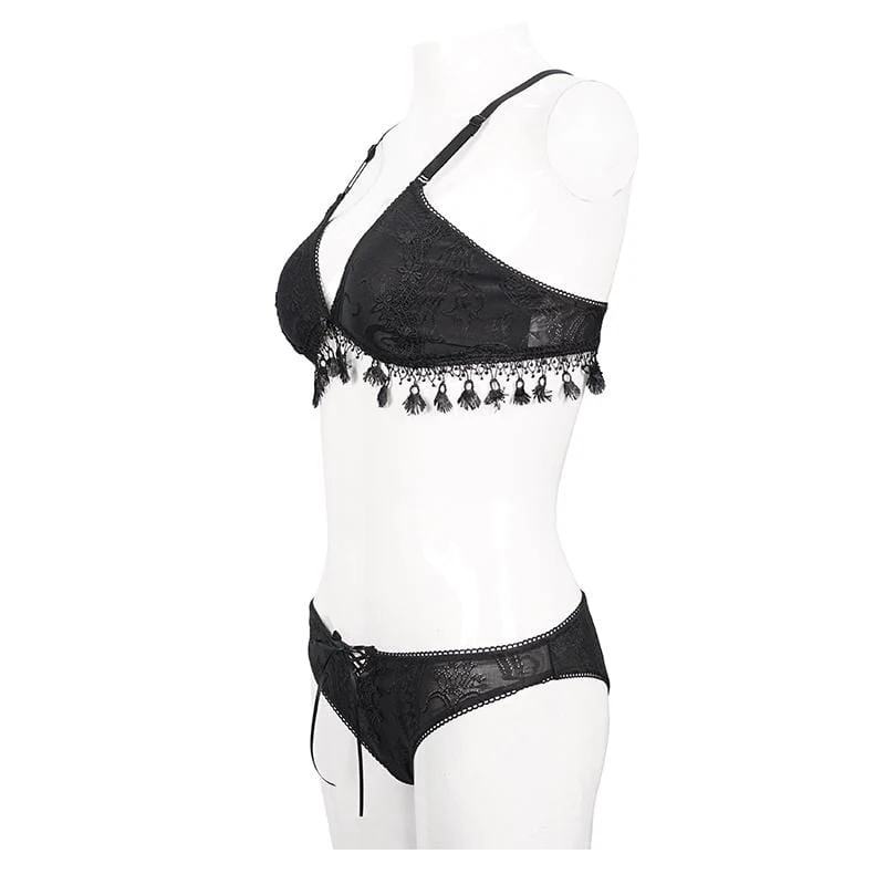 Frauen Gothic Schwarzes Kreuz über Schultergurt Bikini