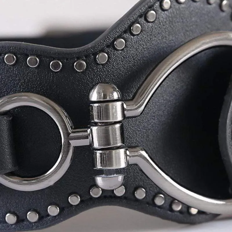 Damen Punk Nieten Kunstledergürtel
