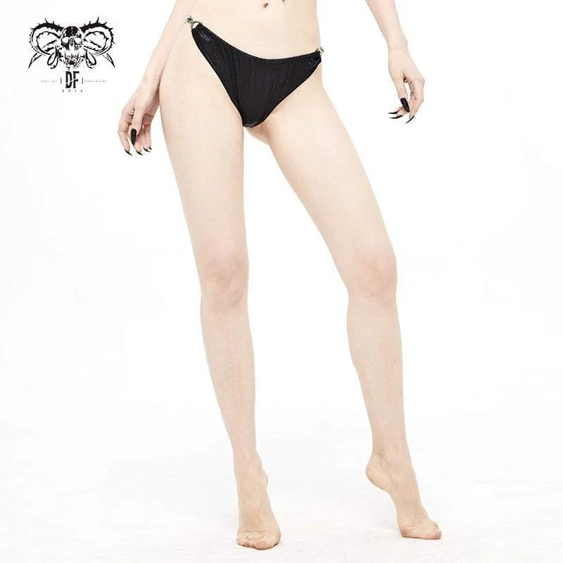 Frauen Punk Black Cheeky Bikini Bottom