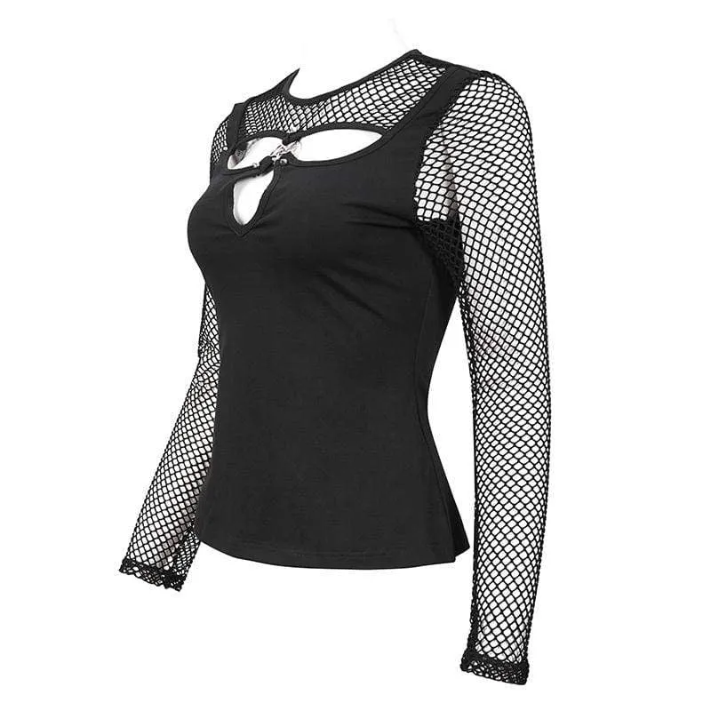 Gothic-Splice-Top mit Ausschnitten für Damen