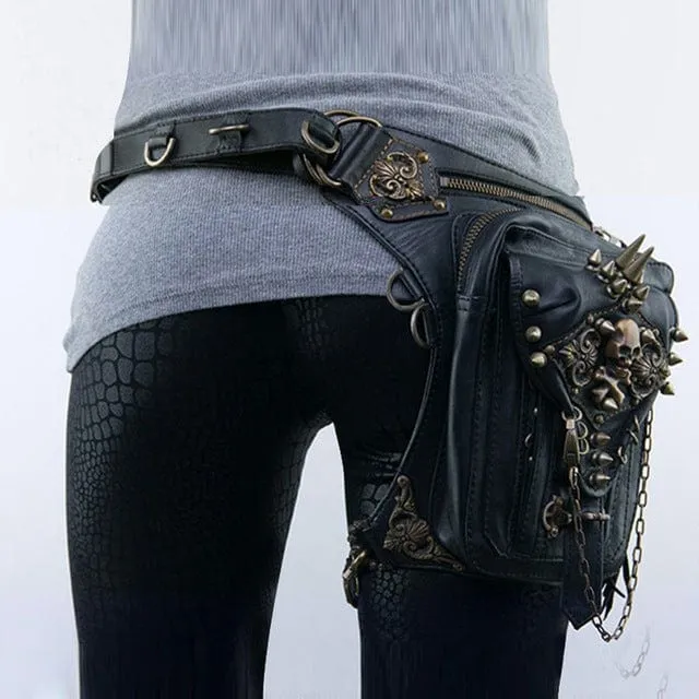 Steampunk Totenkopf-Nieten-Tasche