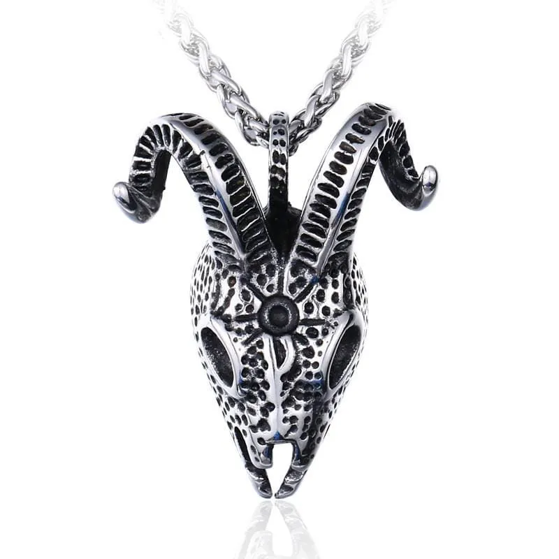 Gothic Punk Antilope Totenkopf Halskette für Herren