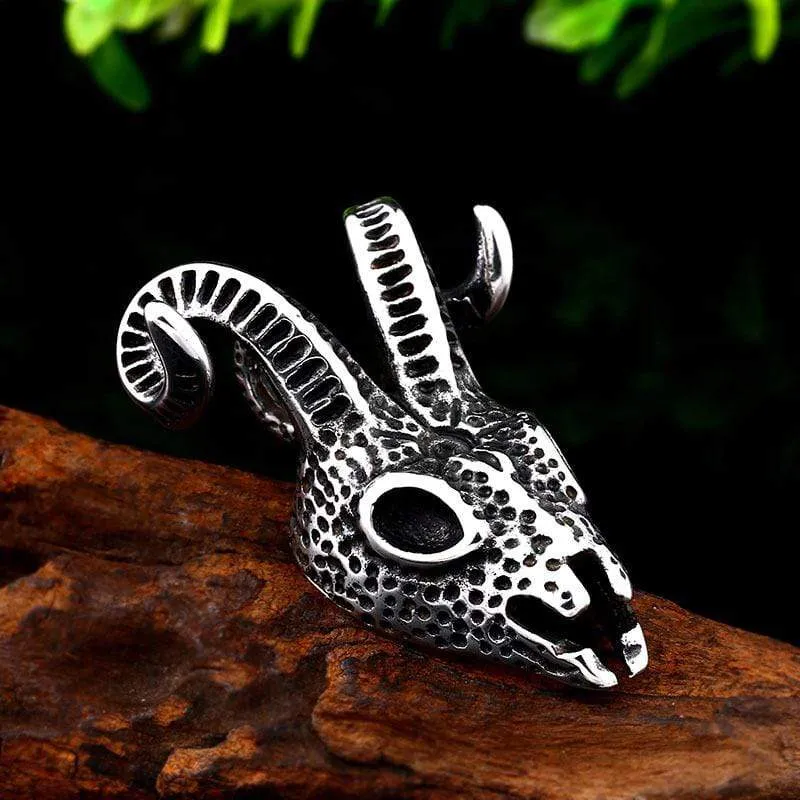 Gothic Punk Antilope Totenkopf Halskette für Herren