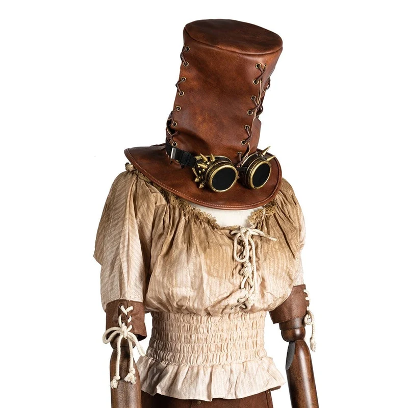 Steampunk Sutural High Hat für Herren mit Brille