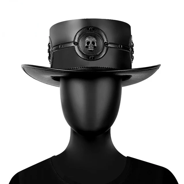 Herren Steampunk Totenkopf Niethut