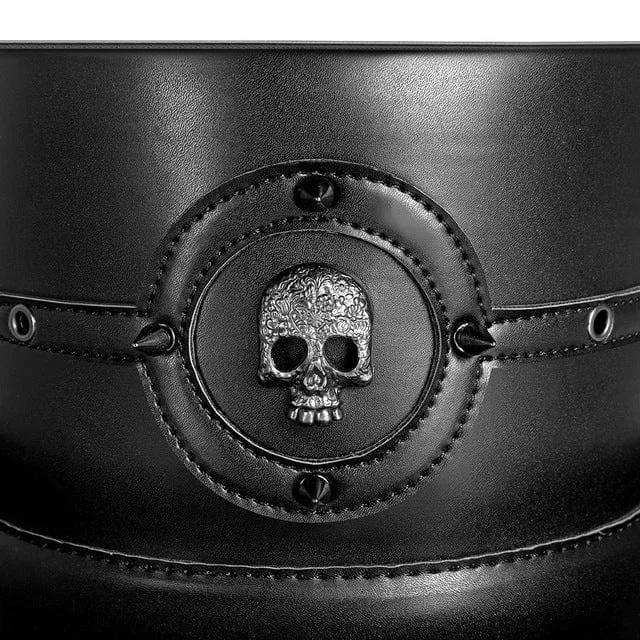 Herren Steampunk Totenkopf Niethut