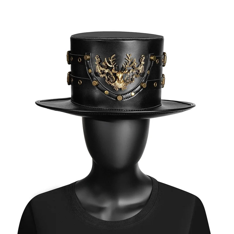 Steampunk Metall-Elchmütze für Herren