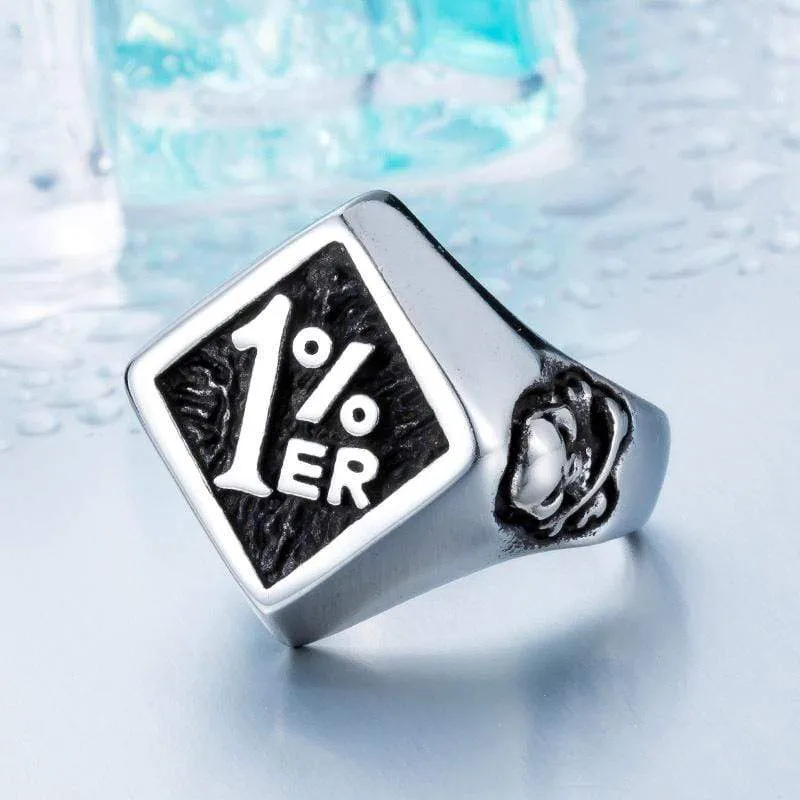 Herren Punk 1% Club Schädelringe