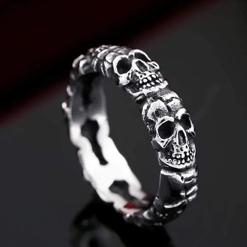 Herren Punk Skulls Ringe