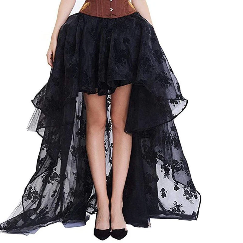 Damen Gothic Lace High / Low Röcke