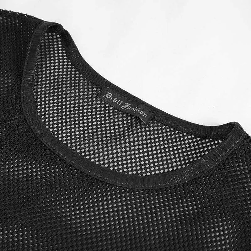 Gothic-Tanktops aus transparentem Netz für Herren