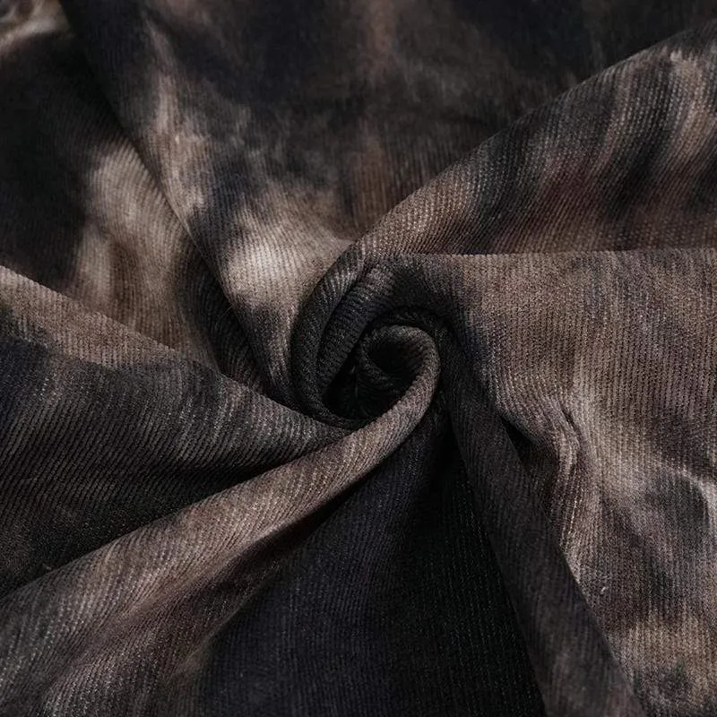 Gothic Batik-Kilt aus gespleißtem Kunstleder mit Gürtel für Herren