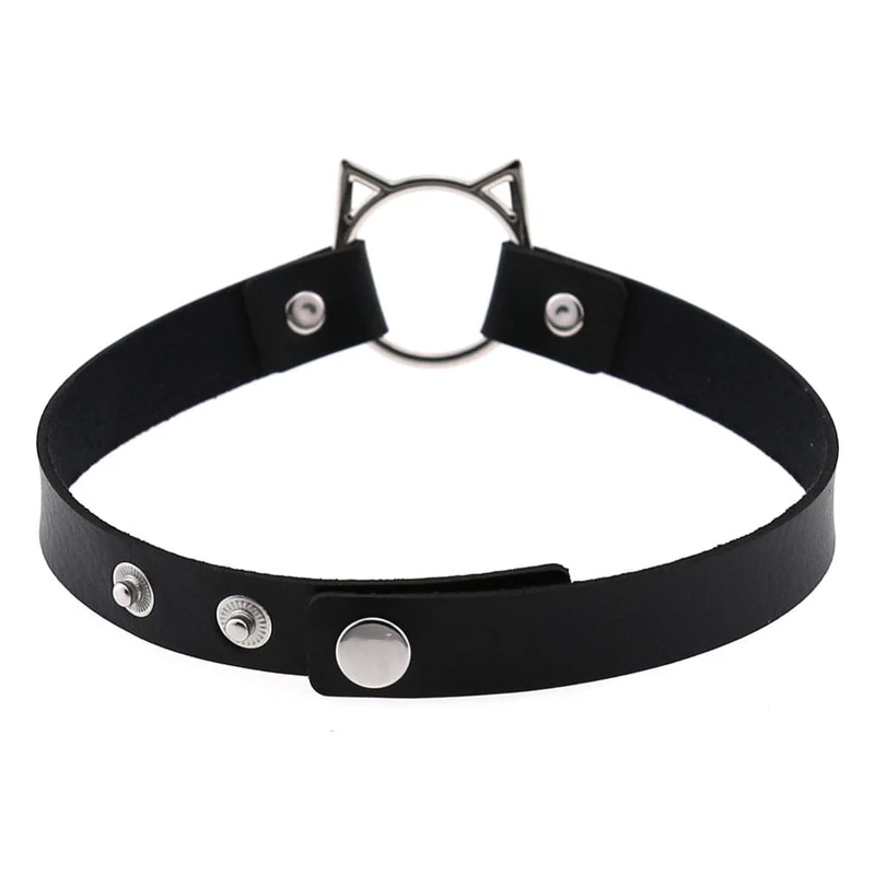 Damen-Punk-Katzen-Knopf-Halsband