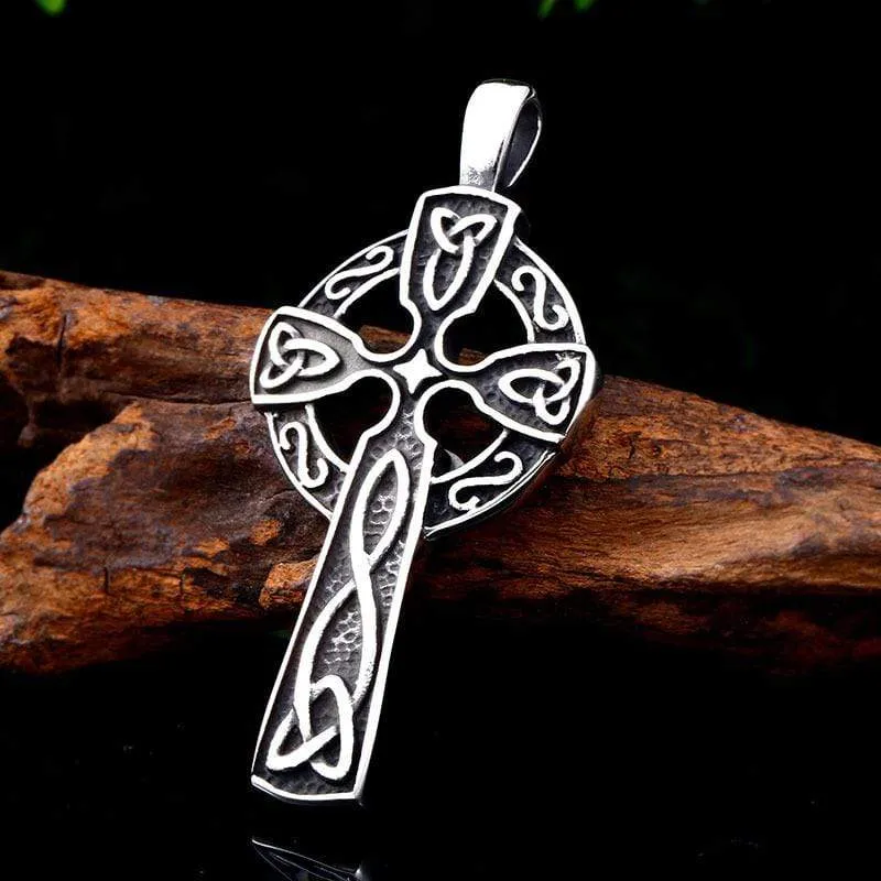 Keltische Punk-Knoten-Kreuz-Halskette für Herren