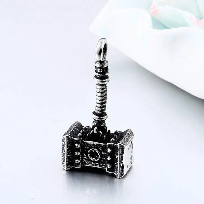 Herren Punk Thors Hammer Halskette