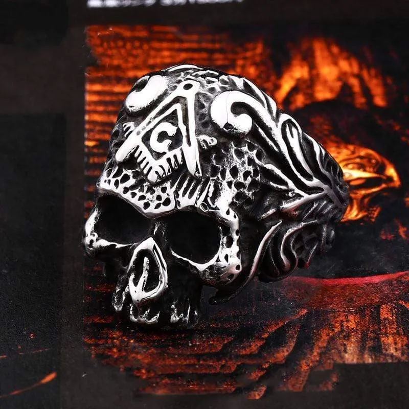 Gothic Punk Totenkopf Ring für Herren