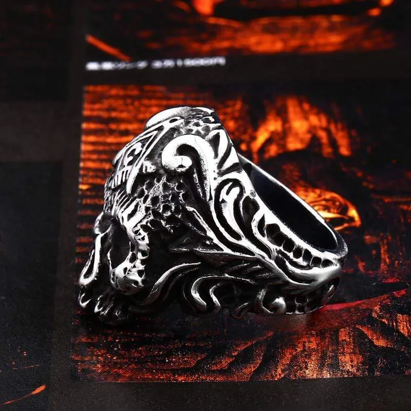 Gothic Punk Totenkopf Ring für Herren