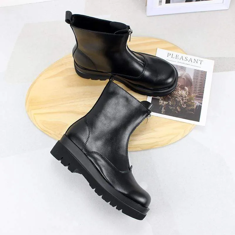 Gothic Punk-Chelsea-Stiefel mit Reißverschluss für Damen