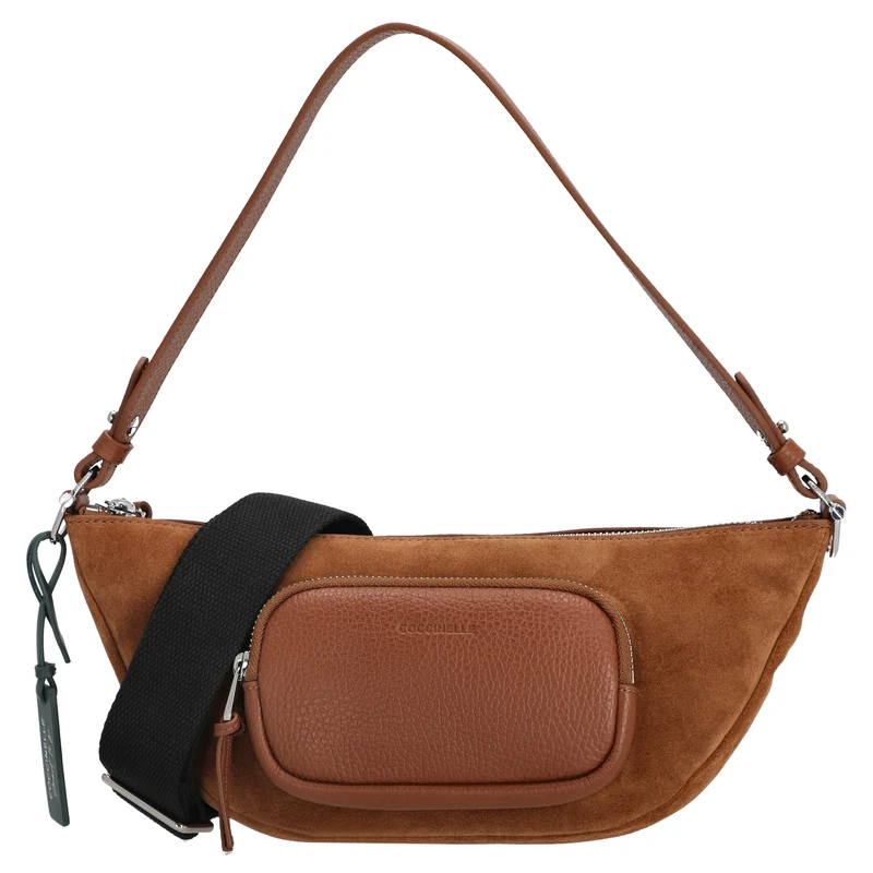 Coccinelle STG Paki Suede - Bolso de hombro 32 cm (cognac)